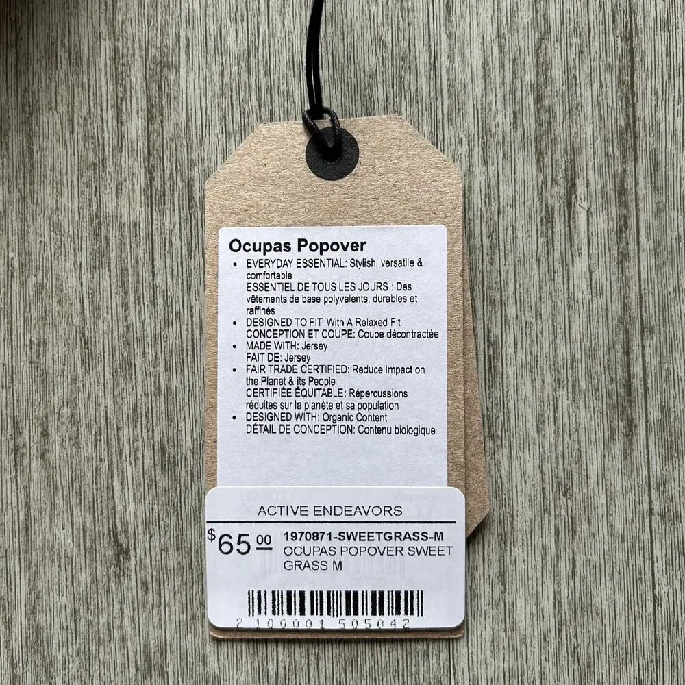 ✨ Prana Olive Green “Ocupas Popover” Boxy Pleated Short Sleeve T-Shirt Sz Medium - Picture 11 of 12